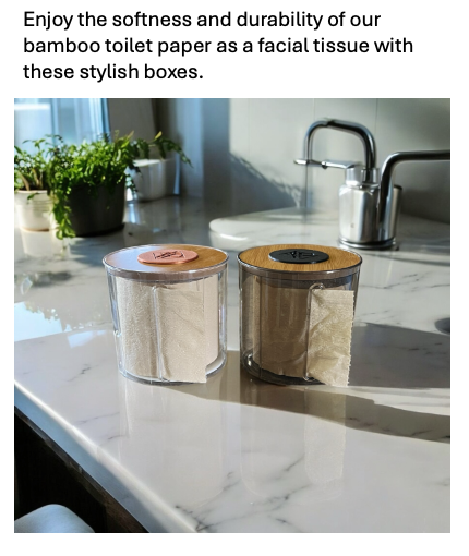 Tissue Box Acrylic With Bamboo Top